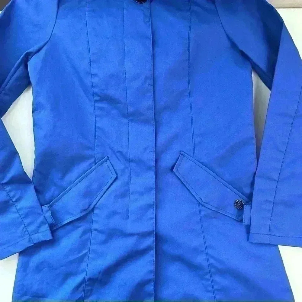 Scotch & Soda Trench Coat Lightweight Utility Jacket Cotton Cobalt Blue XS NEW - Picture 13 of 16